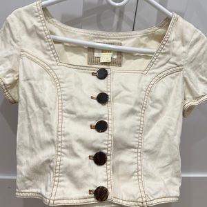 Anthropologie jean crop top